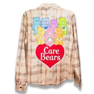 Carebears Rare Brand New Plaid Long Sleeve Button Down Top